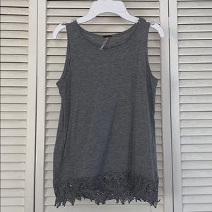 Gray Tank Top With lace